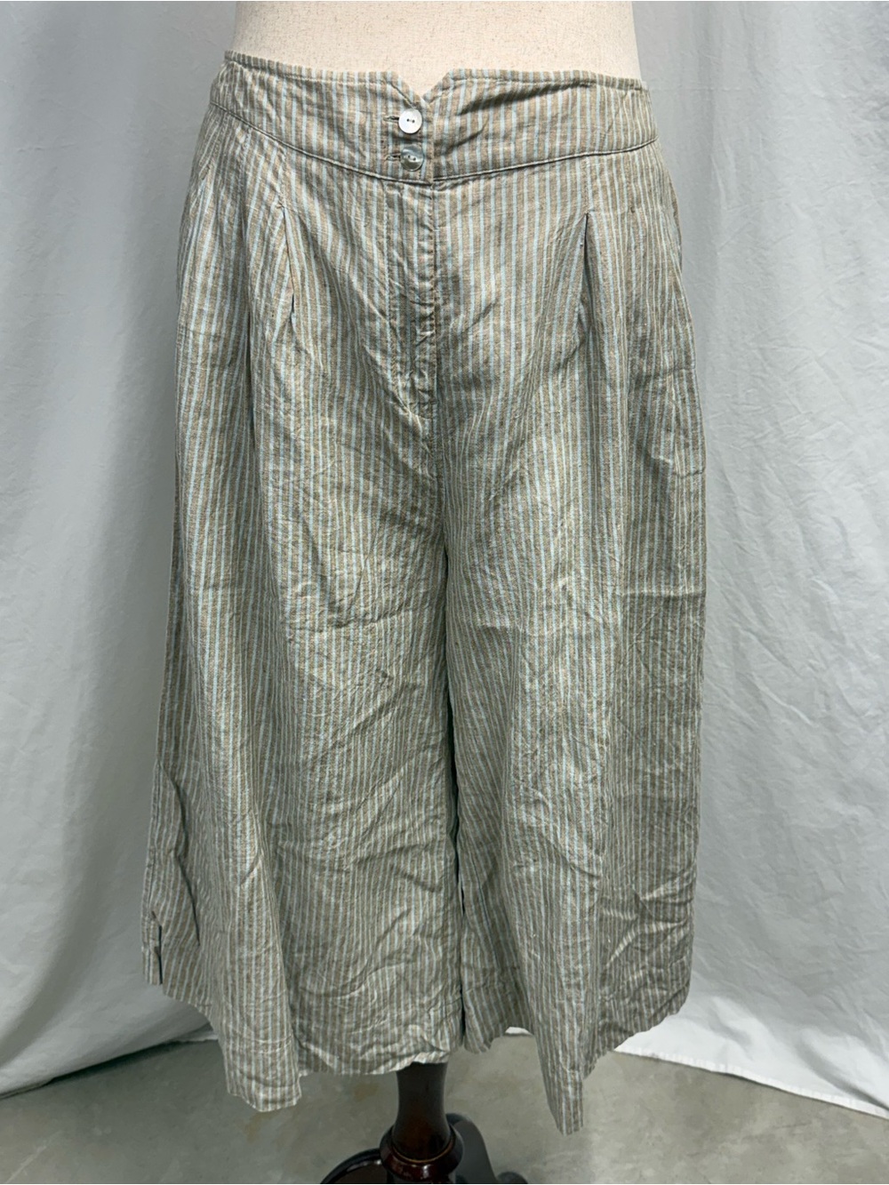 Poetry Fashion Cropped Wide-Leg Striped Pants